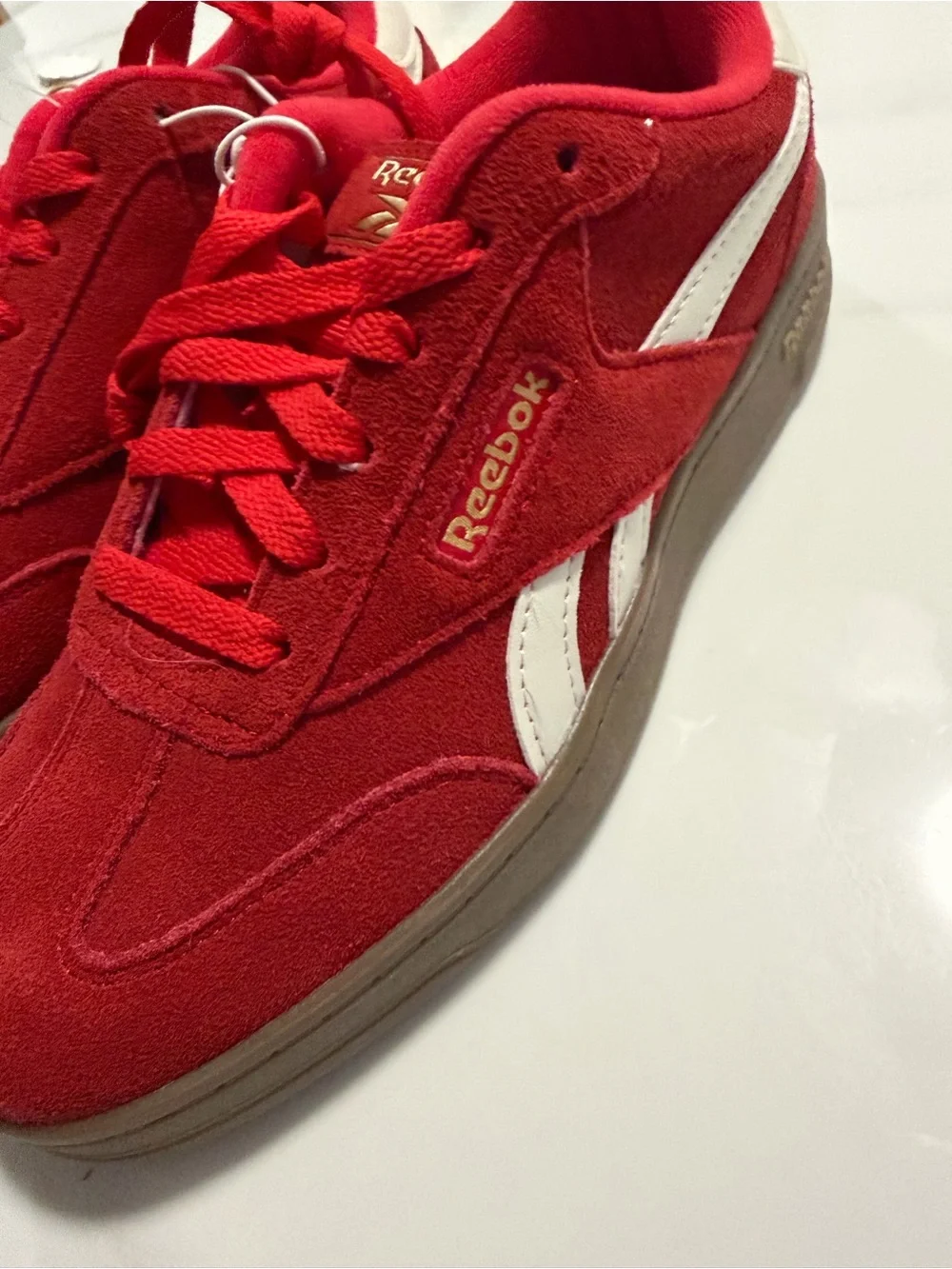 Reebok Red Suede Gum Sole Retro Sneakers Women’s 7.5 NWT